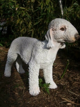 Terrier Deko Figur lebensecht Bedlington 30x40cm naturgetreu Gartenfigur NEU