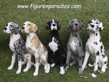 Deutsche Dogge Deko Figur sitzend alle Farben NEUHEIT