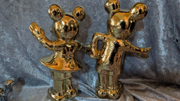 niedliche Micky und Minnie Maus im Set Höhe 23,5 cm gold