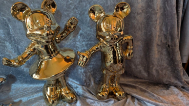niedliche Micky und Minnie Maus im Set Höhe 23,5 cm gold