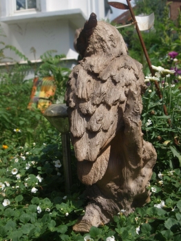 Eulenfigur 35cm Kauz Holzoptik