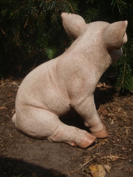 Schwein Ferkel Deko Figur lebensecht wetterfest Gartenfigur NEU S HOTANT