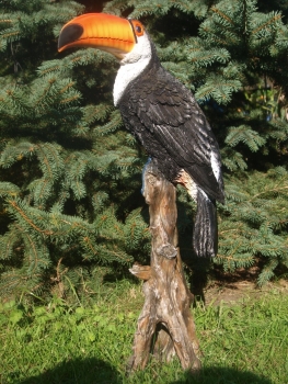 Tukan Papagei Deko Figur 60cm lebensecht wetterfest Gartenfigur NEUHEIT