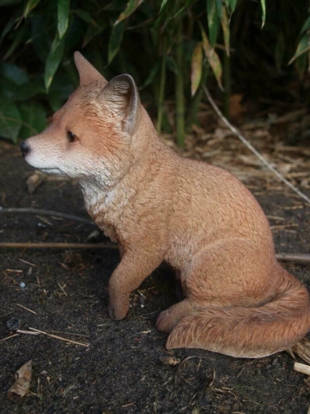 Fuchs Deko Figur Baby lebensgroß sitzend Hotant