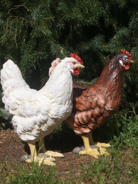 Huhn 32cm in 2 verschiedene Farben lebensecht