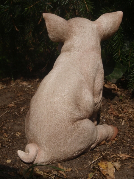 Schwein Ferkel Deko Figur lebensecht wetterfest Gartenfigur NEU S HOTANT