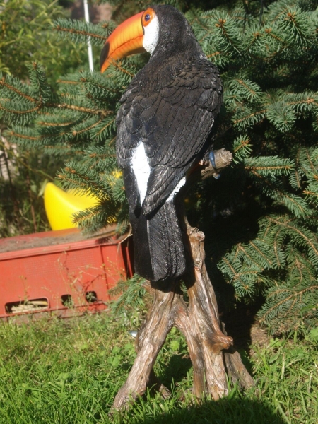 Tukan Papagei Deko Figur 60cm lebensecht wetterfest Gartenfigur NEUHEIT