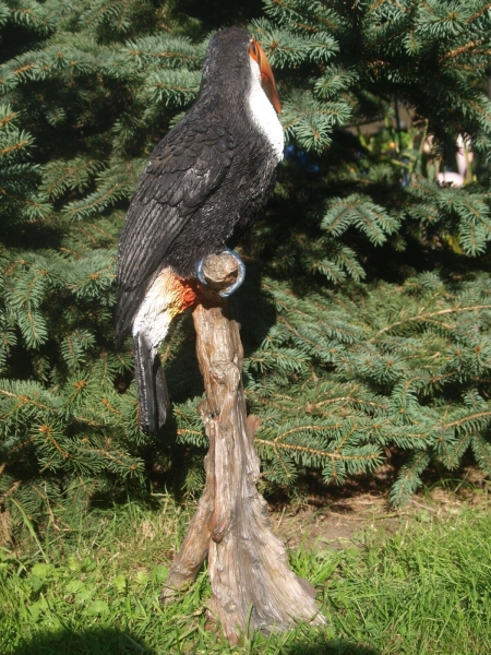 Tukan Papagei Deko Figur 60cm lebensecht wetterfest Gartenfigur NEUHEIT