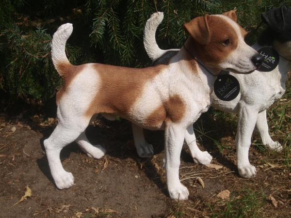 Jack Russell Parson Terrier Deko Figur lebensecht wetterfest Gartendeko HOTANT