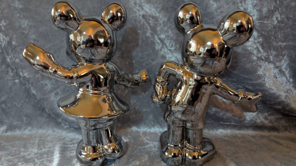 Micky und Minni Maus silber im SET 30cm